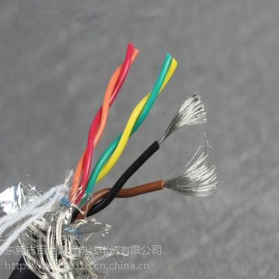 拖鏈線6芯0.3平方高柔性雙絞屏蔽拖鏈電纜trvsp 6芯拖鏈電纜 防油耐寒